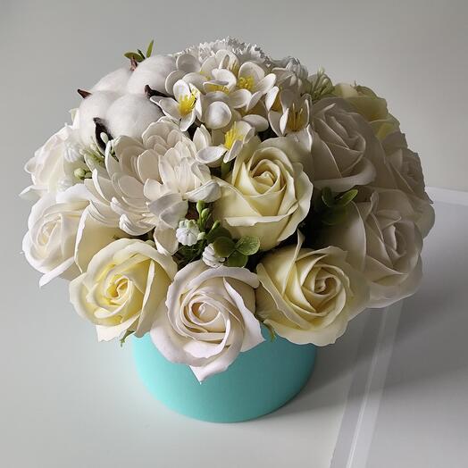 Arreglo de flores de jabón