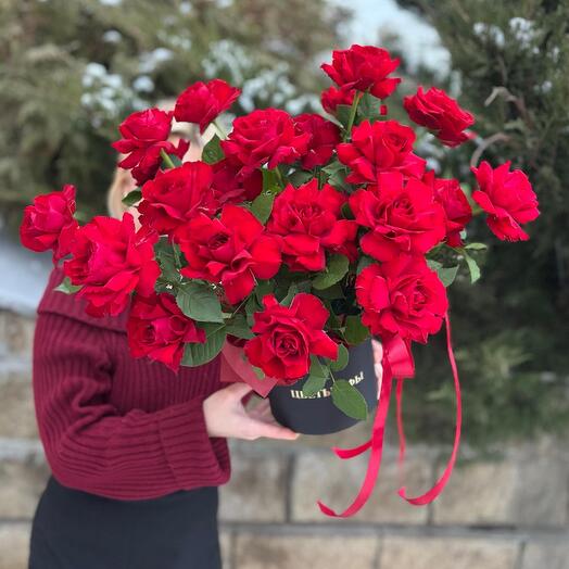 ♥️Композиция «Мелодия страсти» из алых роз