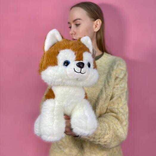 Игрушка собака хаски рыжая