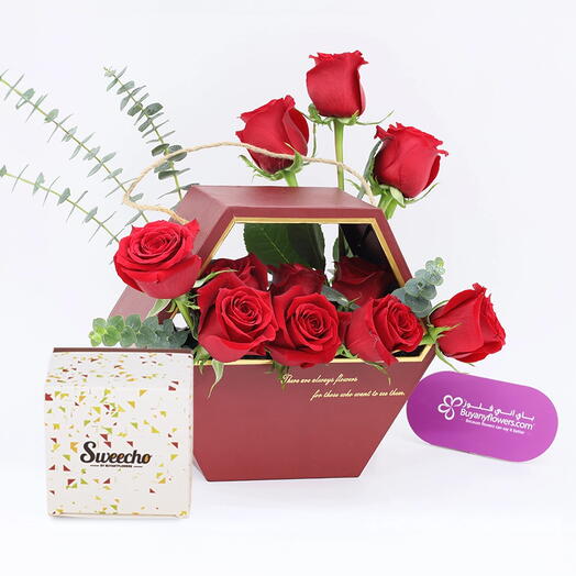 With You 11 Red Roses Box Trioq