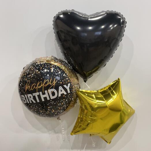 Сет из 3 фольгированных шаров «Happy - Birthday»