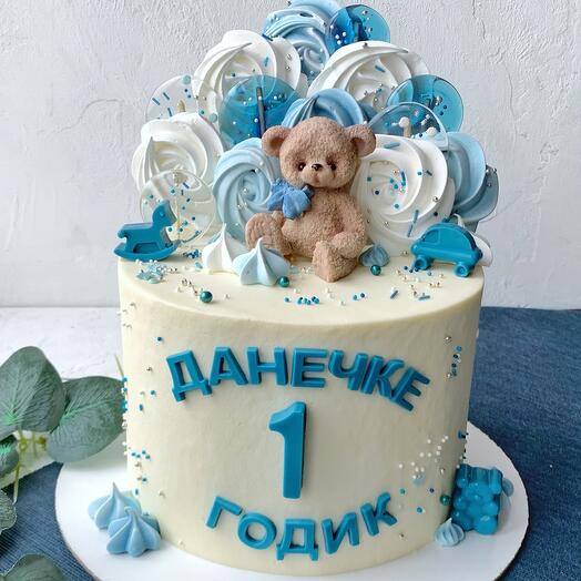 Детский торт с мишкой 2 кг (на 10-12 человек)