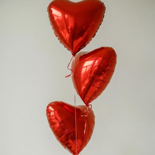 3 фольгированных сердца