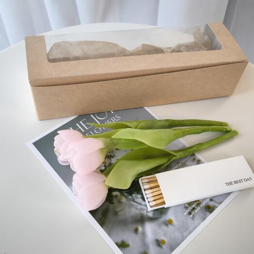 Подарочный набор Свечи-Тюльпаны розовые