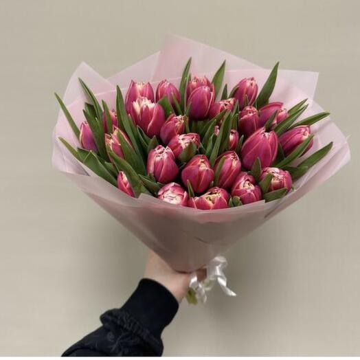 Букет 25 пионовидных тюльпанов 🌷