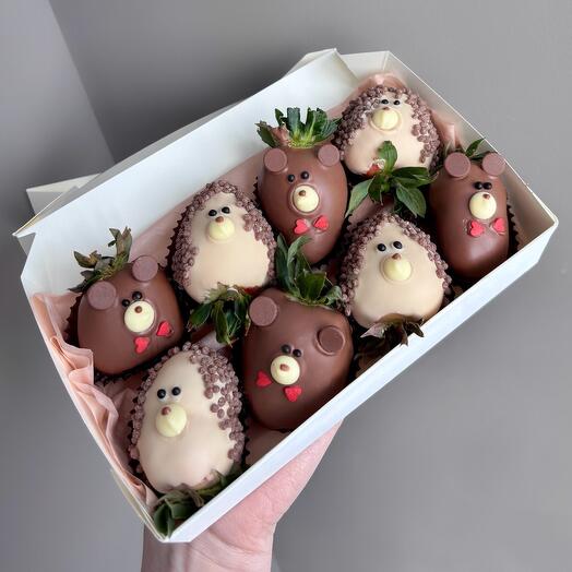 Клубника в шоколаде 🍓 ( 8 ягод ) Детский набор 👼🏻