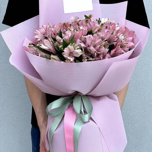 Bouquet of 25 pink alstroemeria