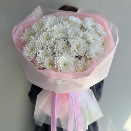 Bouquet of 9 white chrysanthemums