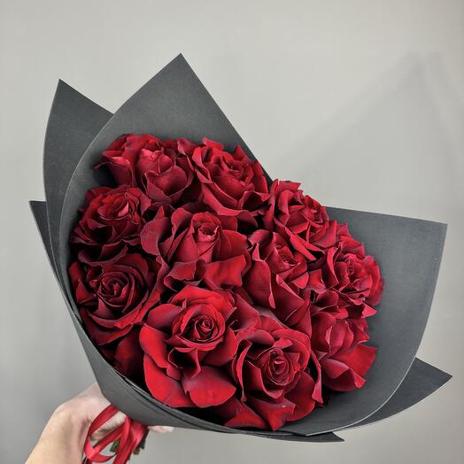 Французские бархатные розы (11 штук)