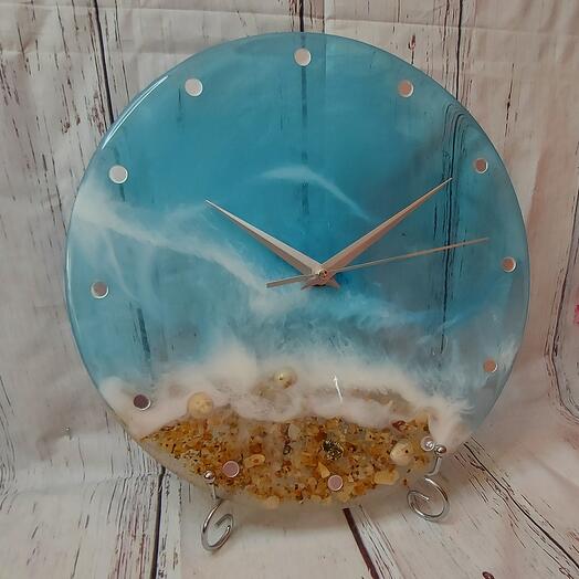 Часы из смолы Нежное Море