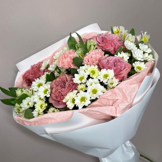 🌸Микс из роз,хризантем и альстромерий