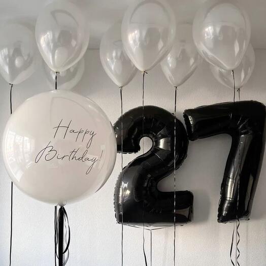 Набор шаров с цифрами на 27 лет