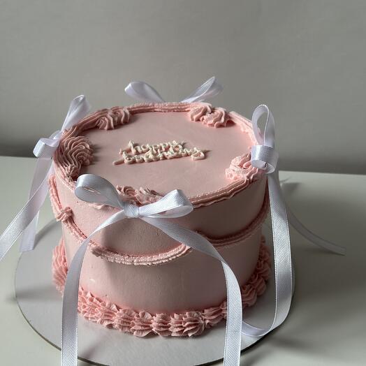 Pink Lambeth Mini cake with ruffles as a birthday gift