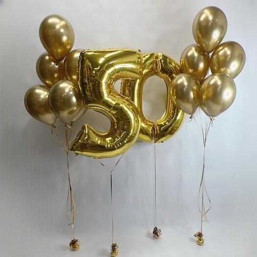 Сет из шариков Золотые 50 лет