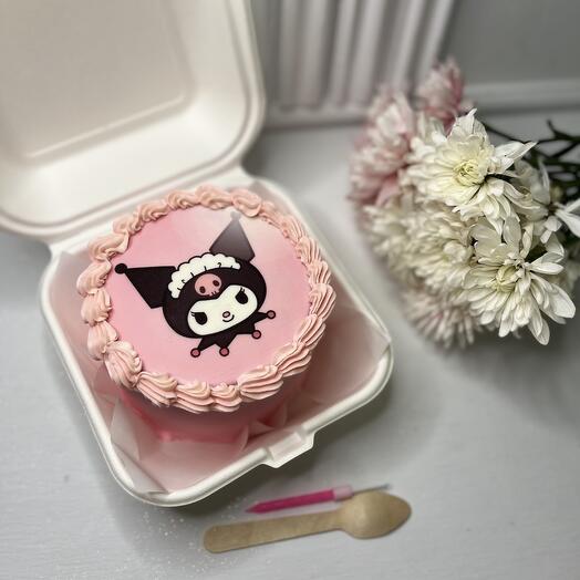 Bento birthday cake with anime Kuromi as a gift for daughter sister friend