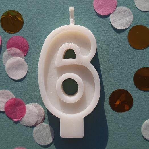 Натуральная свеча для торта ручной работы 6