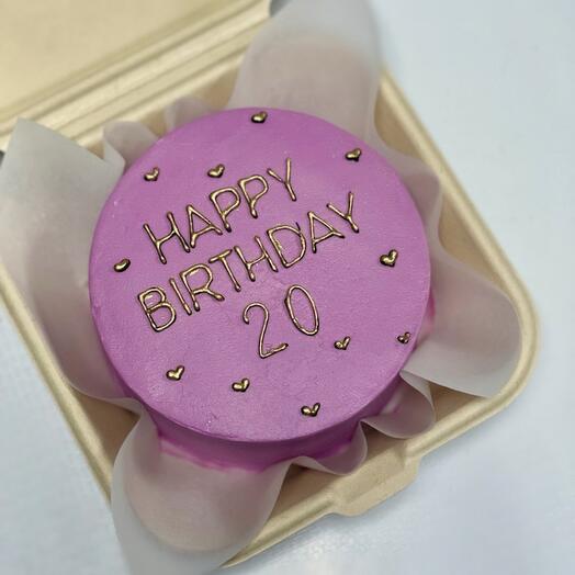 Бенто красный бархат вишня "Happy birthday 20"