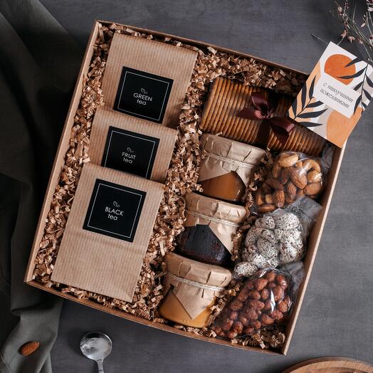 Подарочный набор «Чайный сет» на день рождения другу, мужу, коллеге, подарок на годовщину, подарок в благодарность учителю