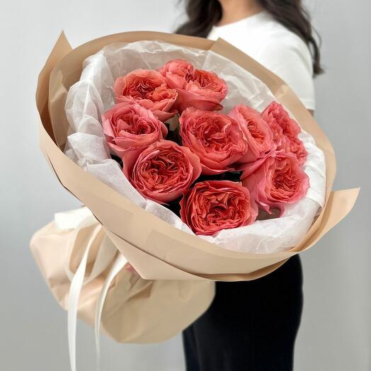 Букет "9 пионовидных роз Pink Expression"