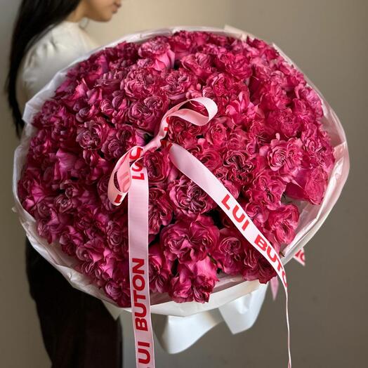 Букет "101 пионовидных роз сорта Country Blue"