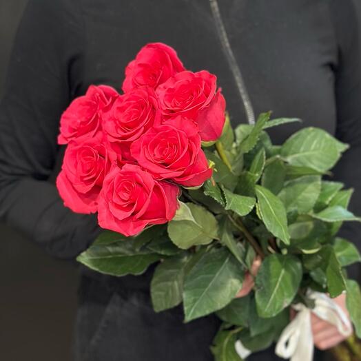 7 малиновых роз 🩷