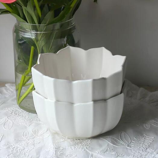 Салатники "Lotus magic" белые 16 см, 2 шт