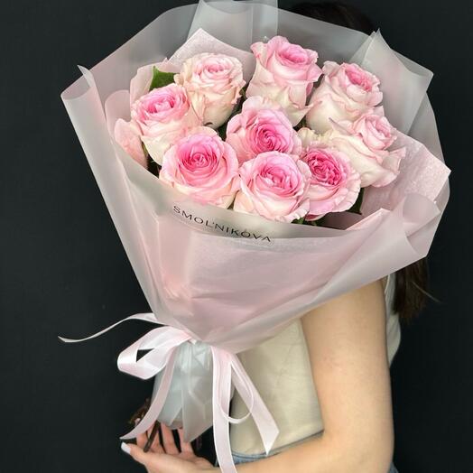 Букет шикарных розовых роз Эквадор 🌸💖/ «моей принцессе»