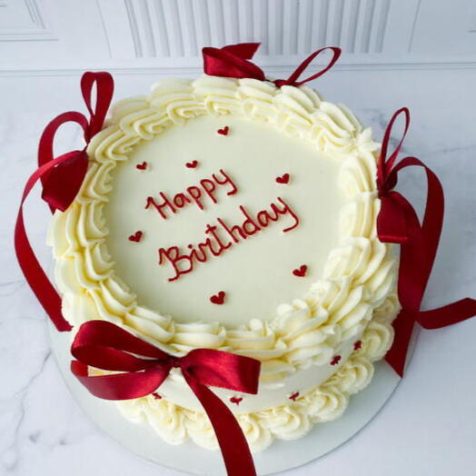 Торт Ламбет 2кг с бантиками в подарок подруге, жене, сестре, подруге на день рождения (надпись и цвет лент можно заменить)