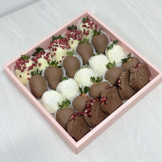 Бокс из 20 клубник и 5 гранат в шоколаде 🔥