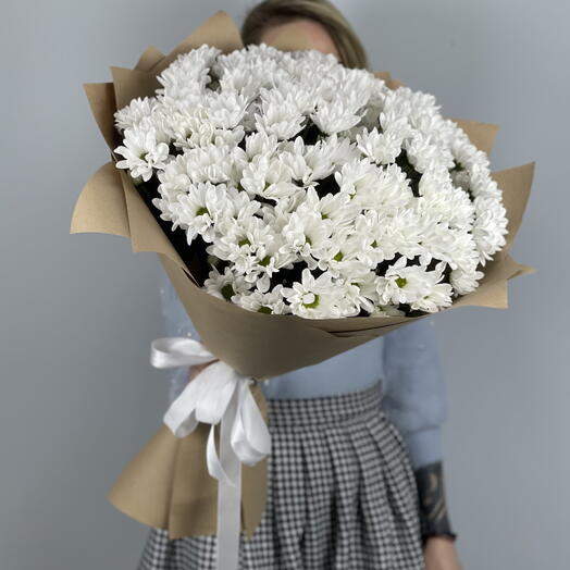 Букет из 15 хризантем ромашек (49)