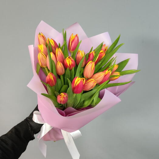 Тюльпаны | Букет из 21 оранжевого тюльпана