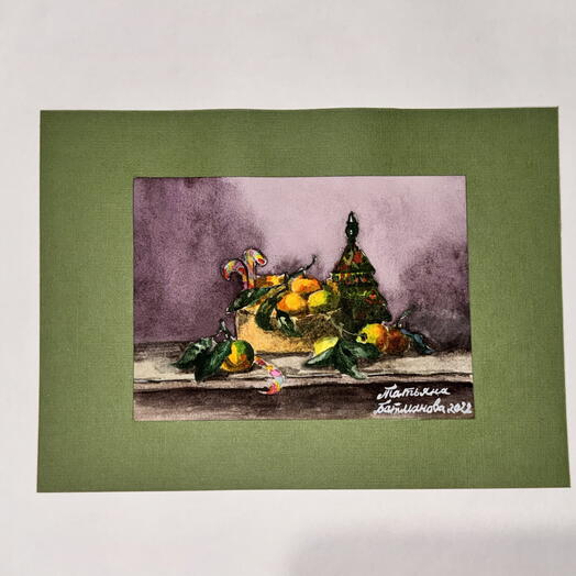 Натюрморт с мандаринами