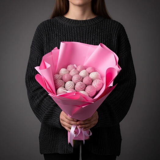 Букет из клубники в шоколаде «Клубничный комплимент» 19 ягод