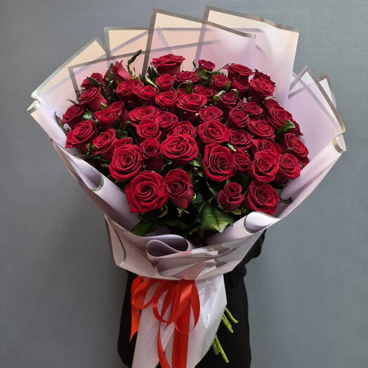 Mono bouquet of 51 red roses