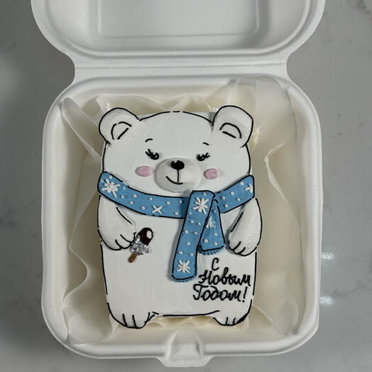 Бенто мишка с Новым годом подарок другу подруге сестре брату маме папе коллеге