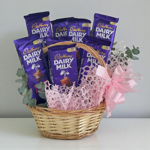Sweet Moments Chocolate Basket – 8 Cadbury Bars | Heartwarming Gift of Love   Festive Cheer Dubai