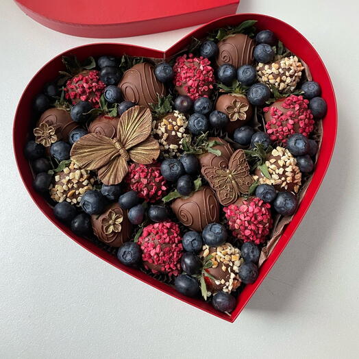 Сердце клубника в шоколаде , набор