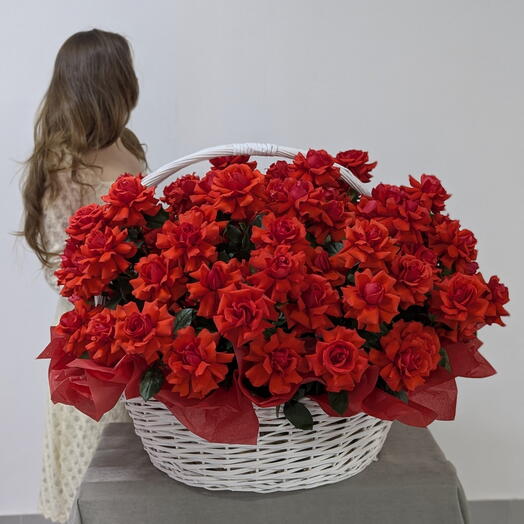 WoW Корзина из 101 французской розы️