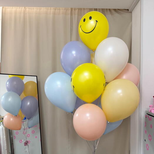 Набор гелиевых латексных шаров пастель — 11 шт, воздушные шары для праздника, фотосессии и декора