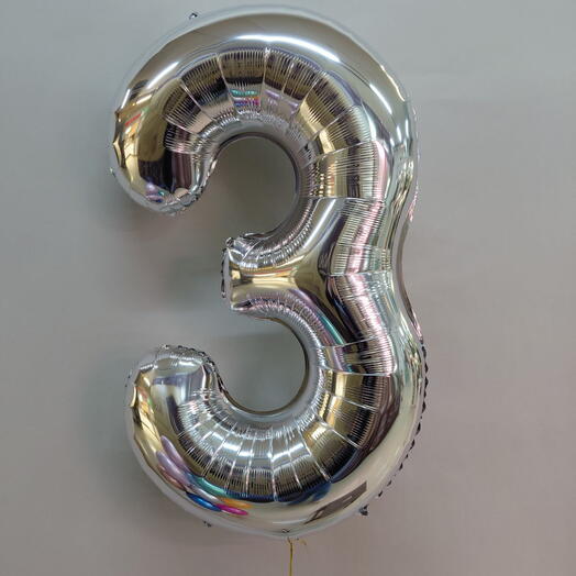 Шар Цифра (любая) Серебро