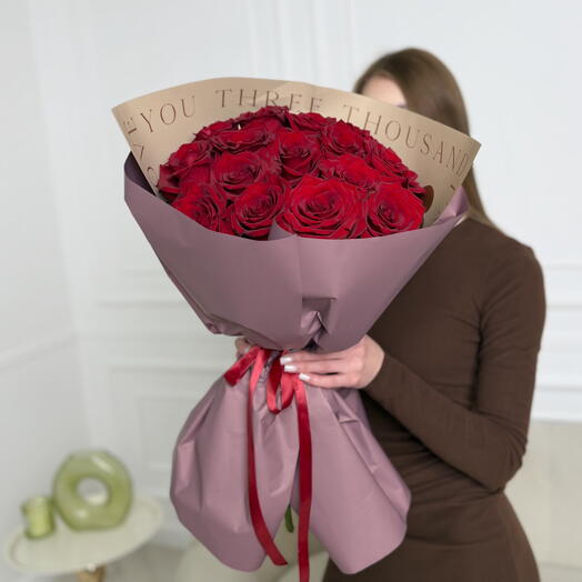 Скидка 30%🔥15 роз в оформлении️