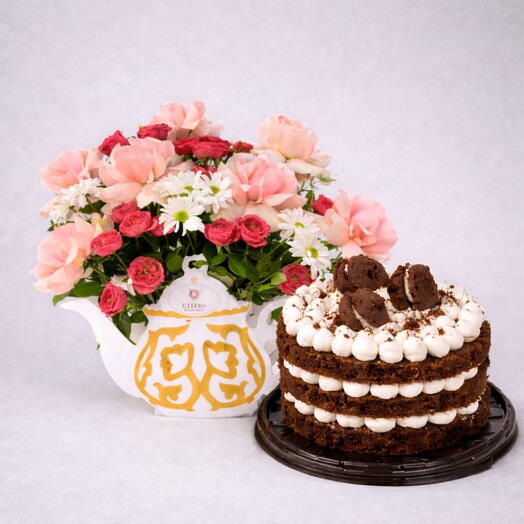 Комбо по казахски, этно букет с тортиком