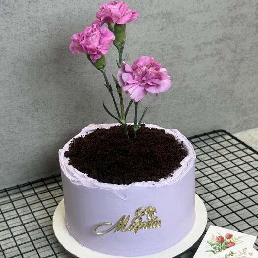 Торт с цветком на 8марта маме/бабушке/сестре/жене/учителю/коллеге (750грамм)
