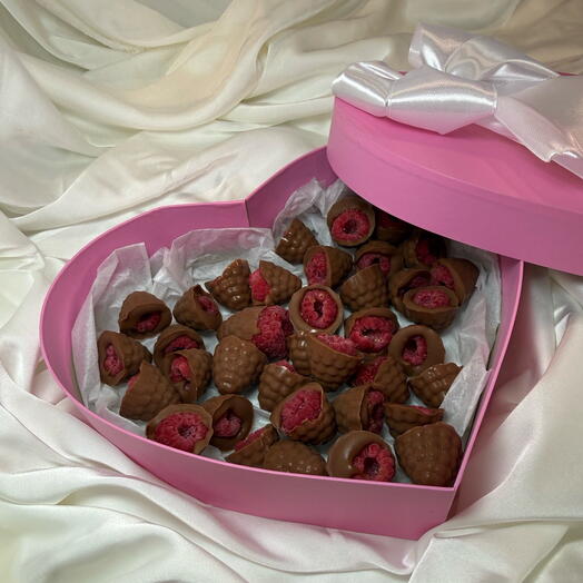 Малина в премиальном бельгийском шоколаде Callebaut сердце 🎀💞