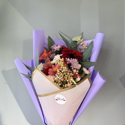 Colorful Autumn Mix in Purple Wrap