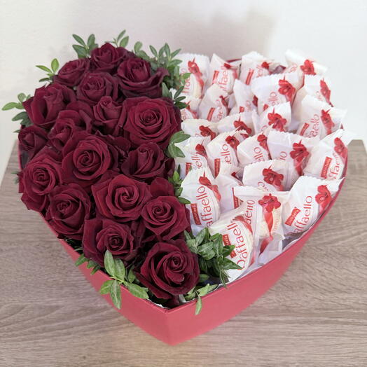 Flowers in a heart box