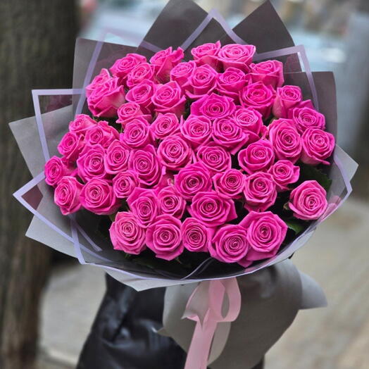 Букет из 51 яркой розы🎀❣️