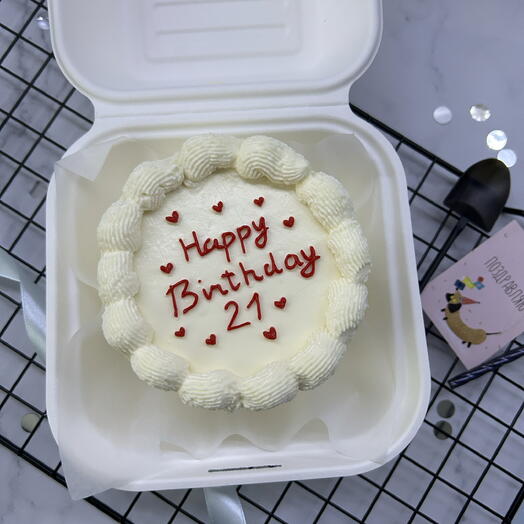 Бенто торт с рюшами «happy birthday