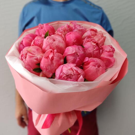 Букет коралловых пионов (15)