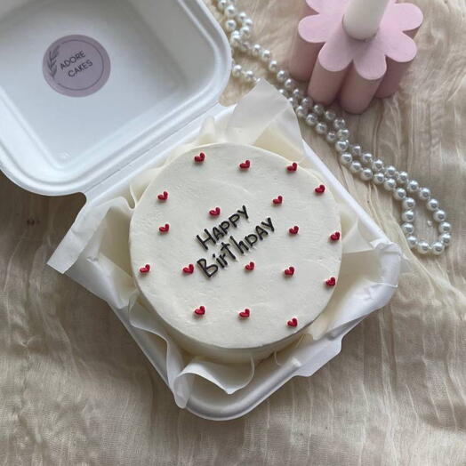 Бенто-торт с сердечками Happy Birthday